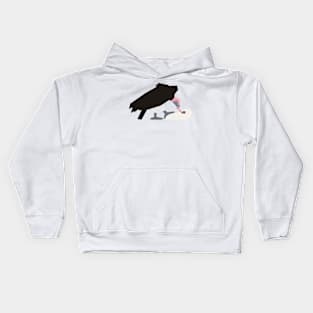 Graphic Nature - Lappet-faced Vulture feeding Kids Hoodie